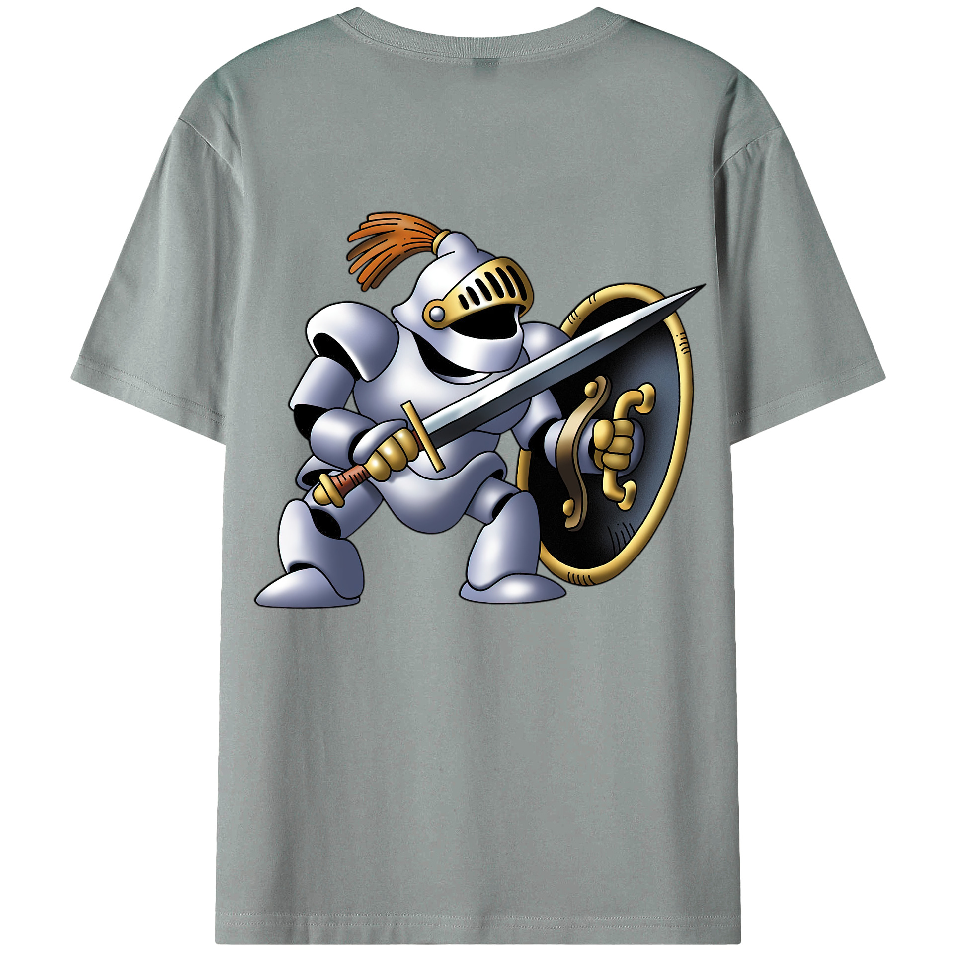 （画像用） ドラゴンクエスト Doragon Kuesuto Dragon Quest 綿100％ メンズ半袖Tシャツ（バックプリント） 通気性